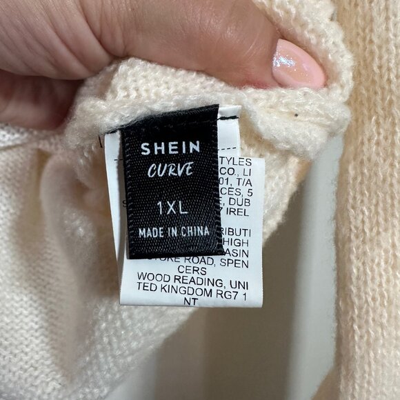 Coquette Ivory and Black Bows Bishop Sleeve Round Neck Sweater 1XL - Picture 6 of 10